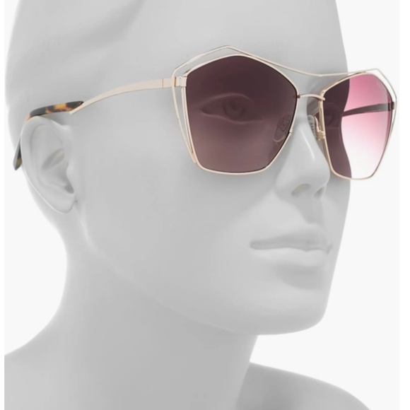 Ted Baker Geometric Aviator Gradient sunglasses 58MM Gold Purple Brown TWS188 main image 7